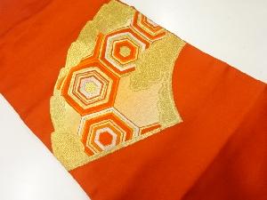 リサイクル　地紙に子持ち亀甲模様織出し名古屋帯